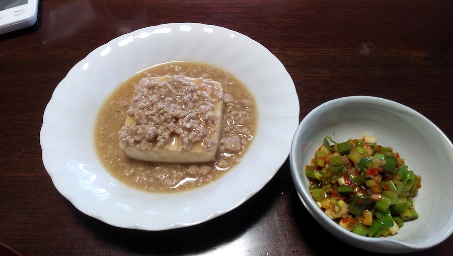 丸ごと豆腐の豚そぼろ煮