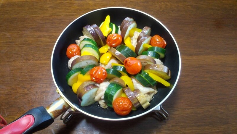 あさイチの牛肉と夏野菜のフライパン蒸しを作ってみました！