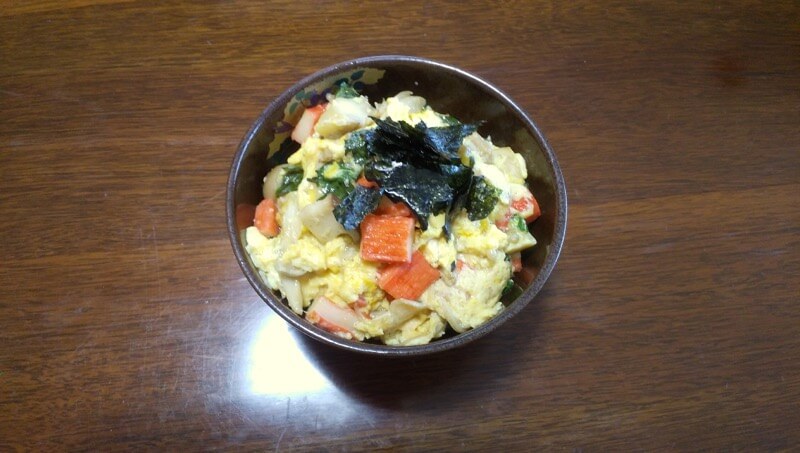 あさイチのさけときのこの卵とじ丼を作ってみました！